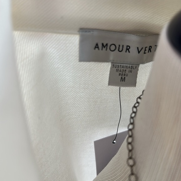 NWT Amour Vert Rylee Organic Cotton Jacket, Medium, Ivory - Picture 7 of 9